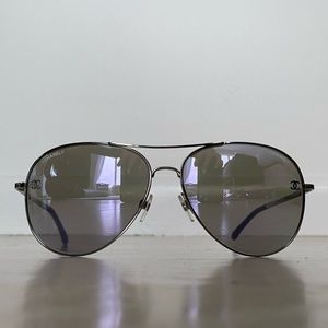CHANEL - purple aviator pilot sunglasses